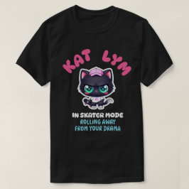 Kat Lym In Skater Mode Black Cat T Shirt