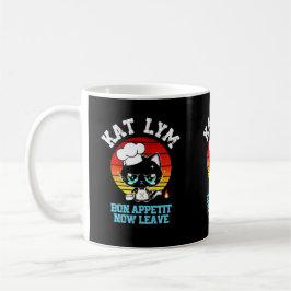 Kat Lym Sarcastic Chef Cat - Bon Appetit Now Leave Kaffemugg