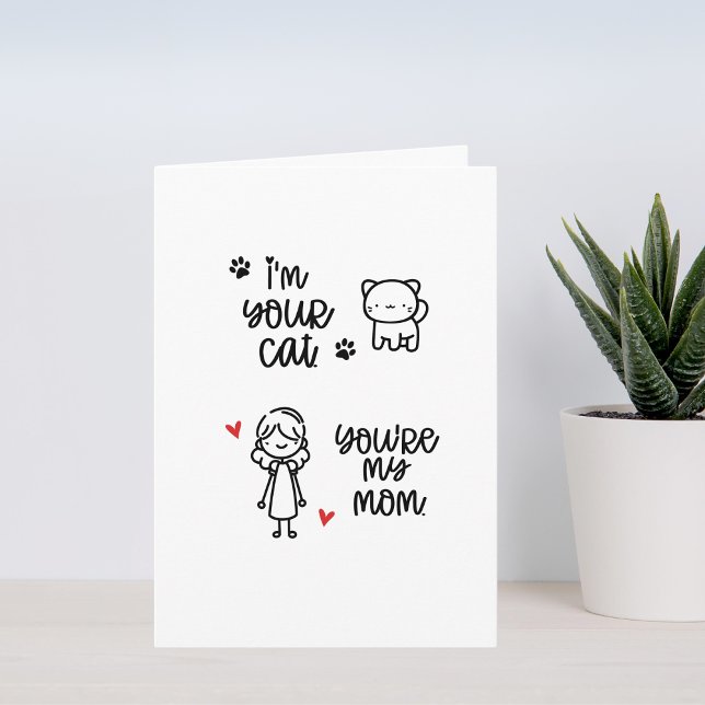 Kat Mamma födelsedagskort från katten Kort (The purr-fect Birthday card for the purr-fect cat mom!)