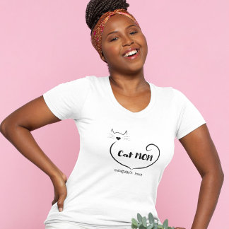 Kat Mamma Kärlek Shape och Simple Script T Shirt