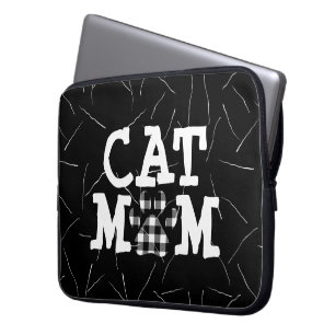 Kat Mamma Pawprint med katthår Laptop Fodral
