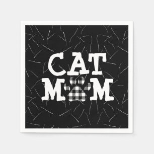 Kat Mamma Pawprint med katthår Pappersservett