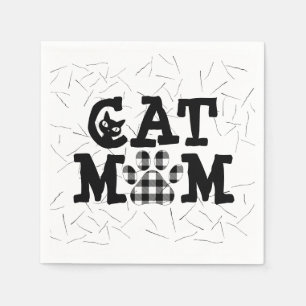 Kat Mamma Pawprint med katthår Pappersservett
