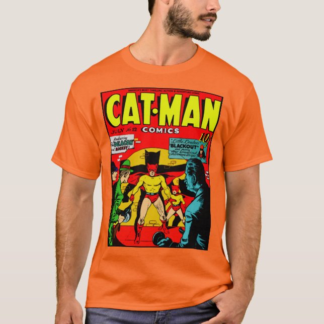 Kat-Man-Tecknader T-Shirt (Framsida)