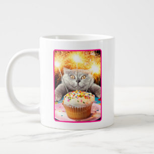 Kat med miniatyrkrita jumbo mugg