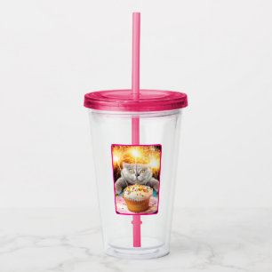 Kat med miniatyrkrita take away mugg