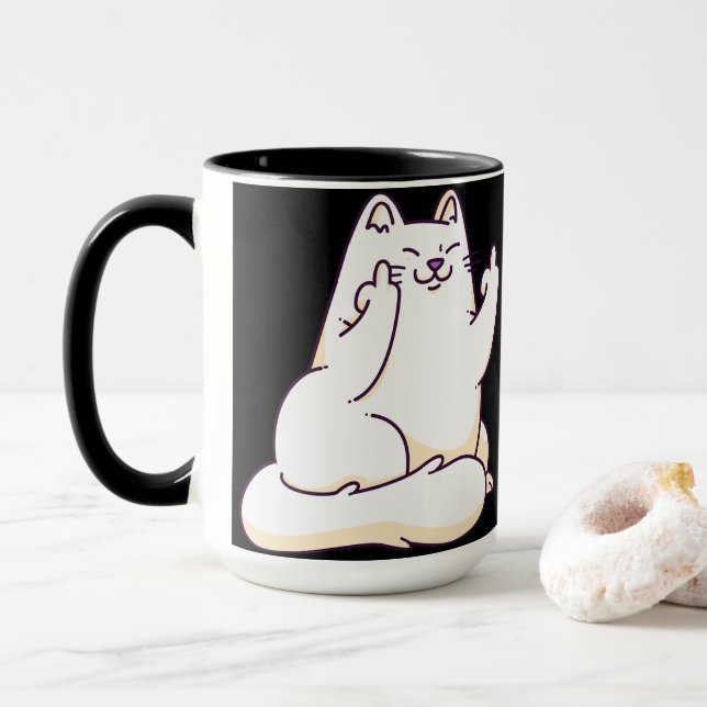 Kat med Mitten Finger Mugg (Med munk)