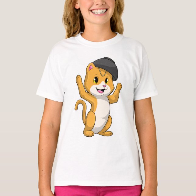 Kat med Ramen Bowl T Shirt (Framsida)