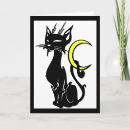 Kat med tomt hälsningskort för Måne Kort