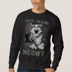 Kat Meme Meow Pun Du är en frigörande matkatt 1 Lång Ärmad Tröja