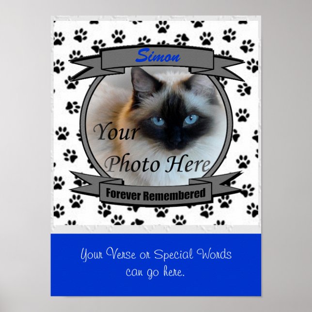 Kat Memorial for Rememoned - Male Pet Loss Poster (Framsidan)