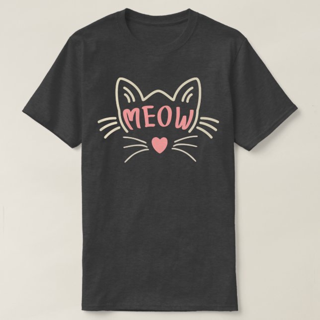 Kat Meow 1 T Shirt (Design framsida)
