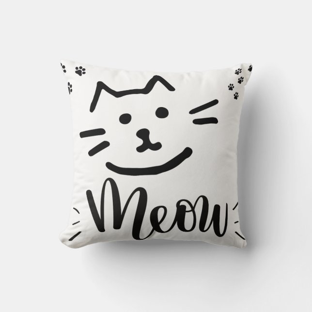Kat Meow Pillow Fodral Design Kudde (Framsida)