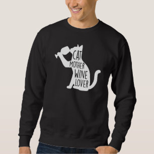 Kat Mor Vin jul: Vuxna Pet Cat Vin Lång Ärmad Tröja
