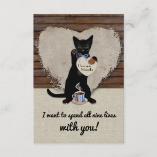 Kat Nine Lives Personlig Valentine Card Inbjudningar