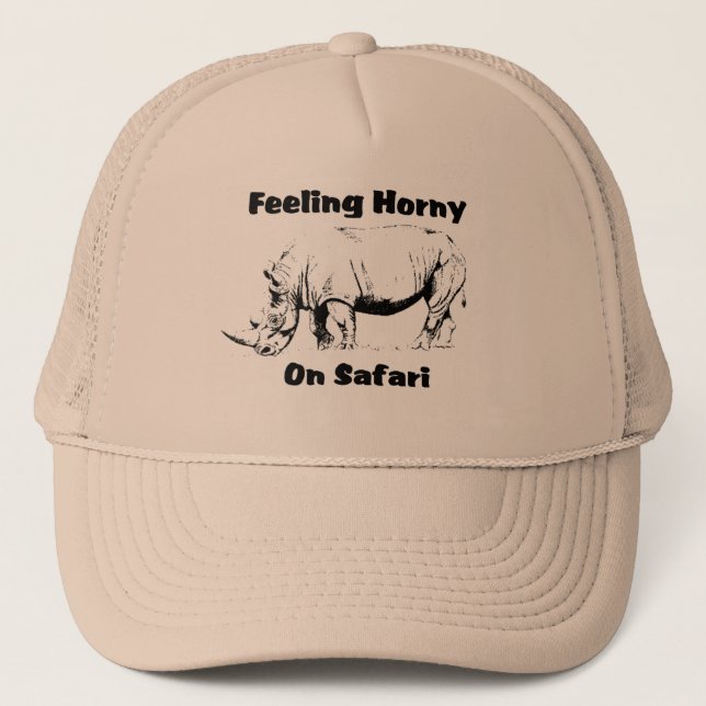 Kåt noshörningSafarilock Keps (Framsida)