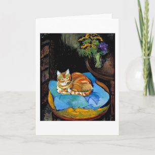 Kat och blommor i Vas, Suzanne Valadon Kort