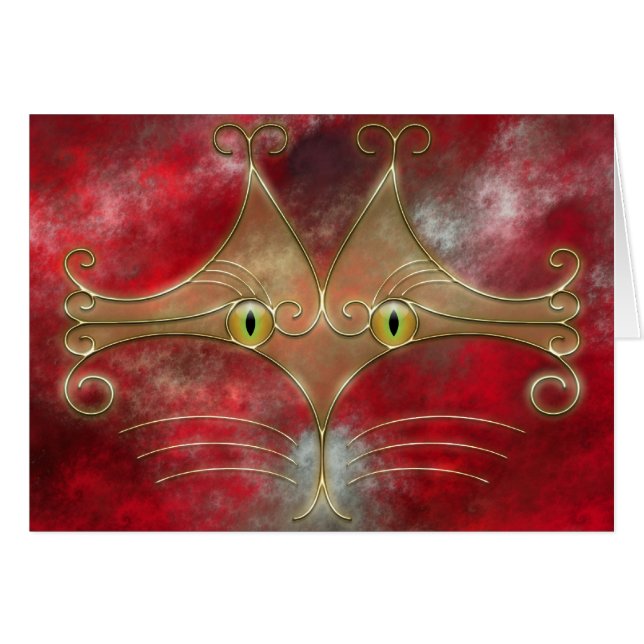 Kat-Öga-kort Hälsningskort (Framsidan Horizontal)