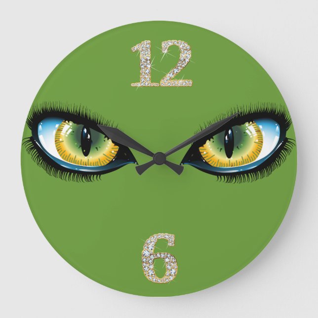 Kat Öga Wall Clock Stor Klocka (Framsida)