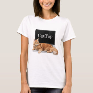 Kat på bärbar dator - CatTop T Shirt