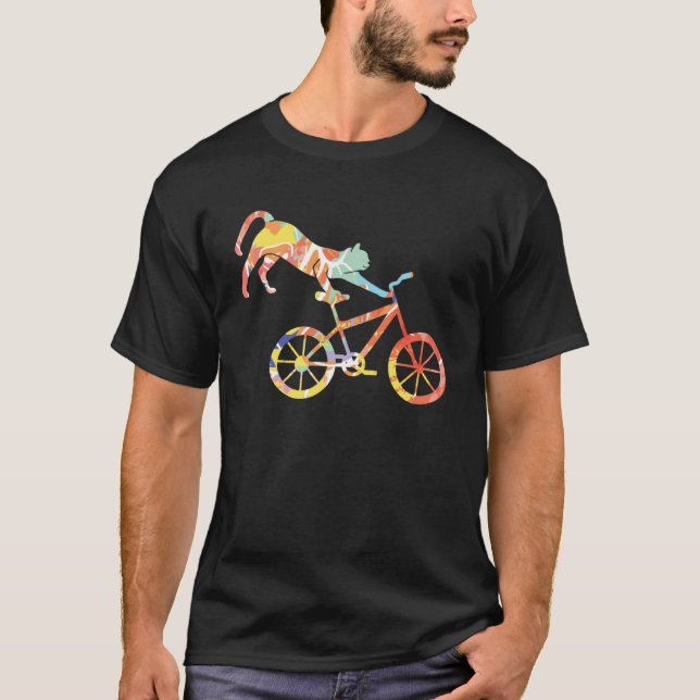 Kat på BMX Bike Kitten Bike Cycling Bicycle T Shirt (Framsida)