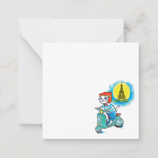 Kat på cykeln i Paris Anteckningskort