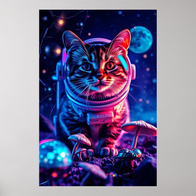 Kat på Disco MuShroom Poster (Framsidan)