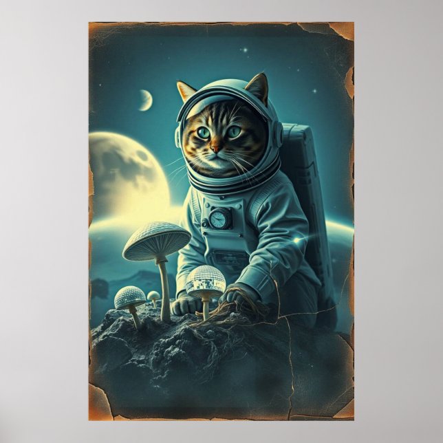 Kat på Disco MuShroom Poster (Framsidan)