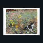 Kat på en flowery Meadow, Bruno Liljefors Vykort<br><div class="desc">Bruno Andreas Liljefors (1860-1939) var en svensk konstnär,  den viktigaste och förmodligen mest inflytelserika naturvårdsmålaren i slutet av 1800- och 1900-talet i tidigt. Han ritade också några sekventiella bild-historier och skapar honom en av den svenska tecknadens skapare i tidigt.  citat:Wikipedia</div>