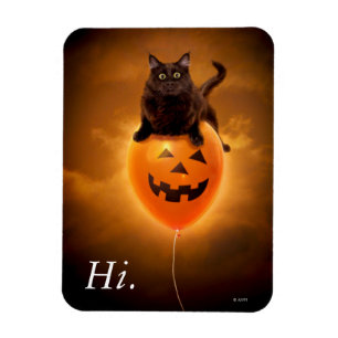 Kat på Halloween Ballon Magnet