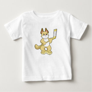 Kat på ishockey med ishockeyklubba t shirt