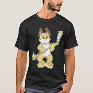 Kat på ishockey med ishockeyklubba t shirt