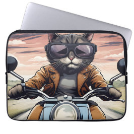 Kat på motorcykel laptop fodral