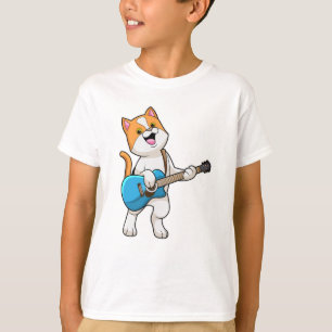 Kat på Music med Guitar T Shirt