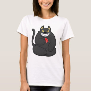 Kat på Poker med Poker-kort T Shirt