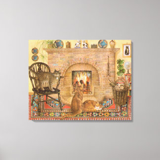 Kat Painting-arbetsyta Canvastryck