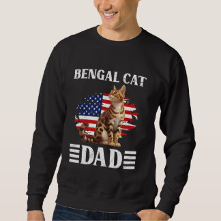 Kat Pappa Bengal Cat Pappa Bengal Far Bengal Cat Lång Ärmad Tröja