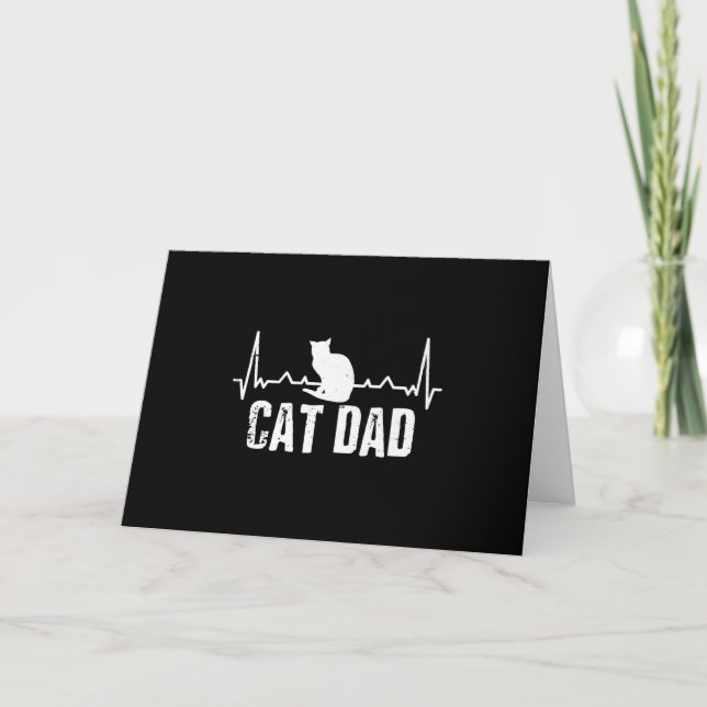 Kat Pappa för Fars dag | Heartslag Cat Pappa Älska Helgkort (Framsida)