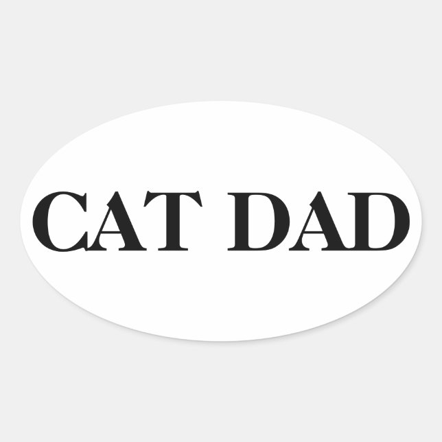 Kat pappa-klistermärken ovalt klistermärke (Framsida)