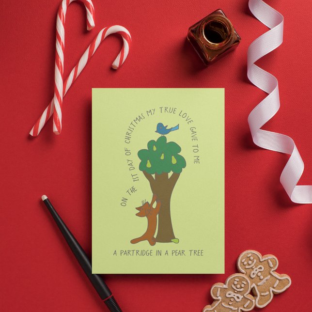 Kat Partridge i Pear Träd jul Vykort (Skapare uppladdad)