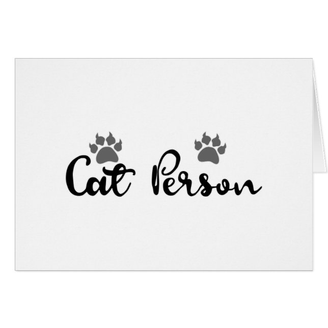 Kat Person Typography Art Hälsningskort (Framsidan Horizontal)
