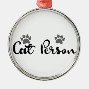 Kat Person Typography Art Julgransprydnad Metall
