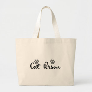 Kat Person Typography Art Jumbo Tygkasse