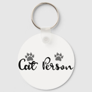 Kat Person Typography Art Nyckelring