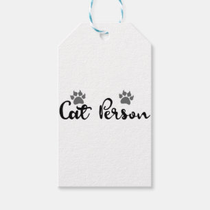 Kat Person Typography Art Presentetikett
