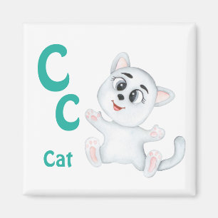 Kat personalize ABC: Brev C - lägg till ditt namn Magnet