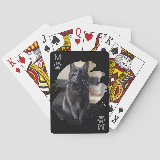 Kat Photo Paw Skriv ut svarta uppspelningskort Casinokort (Baksidan)