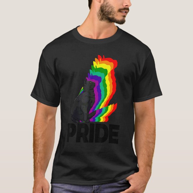 Kat Pride Cat Rainbow Färg Kat Kitten 5 T Shirt (Framsida)