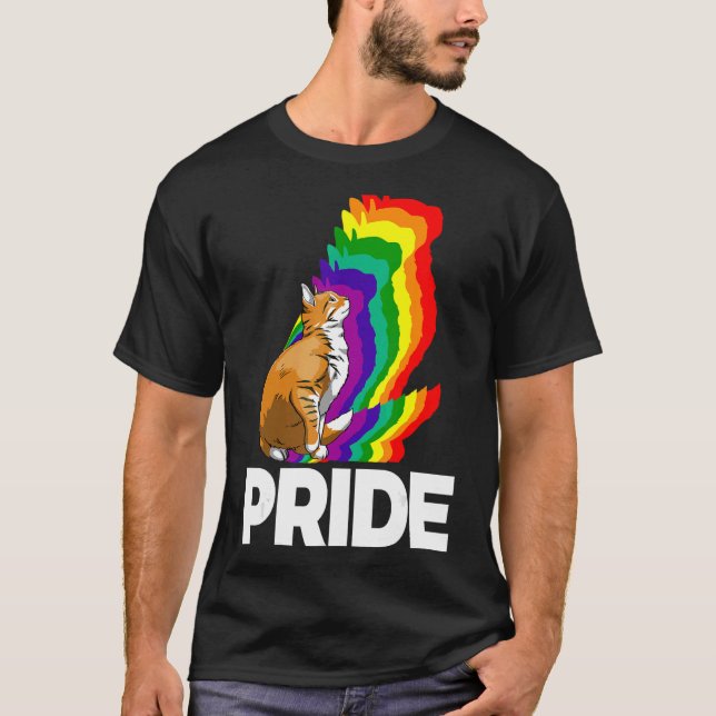 Kat Pride Cat Rainbow Färg Kat Kitten 8 T Shirt (Framsida)