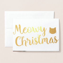 Kat Pun Design Meowy Jul Helgdag Folierat Kort